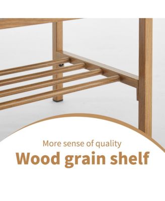 Modern Upholstered End of Bed Bench with Storage Shelf, Versatile Shoe Rack Ottoman for Entryway or Bedroom-The Pop Home