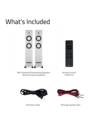 Powered Floorstanding Tower Speakers with AMT Tweeters, 150W Amplifier, HDMI and Bluetooth