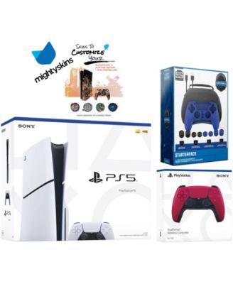 PlayStation 5 Slim Disc with Extra Controller, Pro Gamer Starter Kit and MightySkins Decal Code