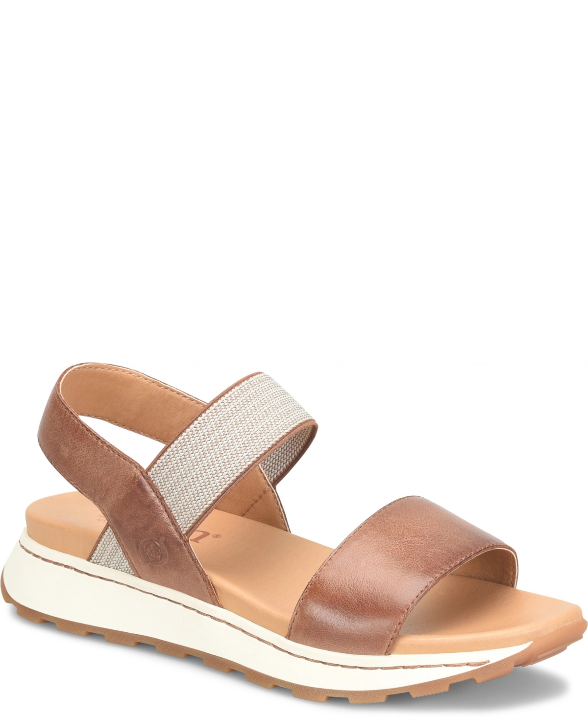 Born Women's Mimi Round Toe Wedge Sandals In Brown Cuero