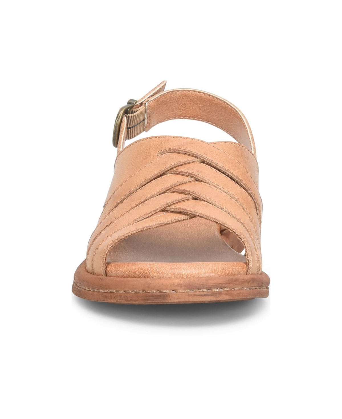 Born Women's Remy Round Toe Flat Sandals In Light Brown Butterfly