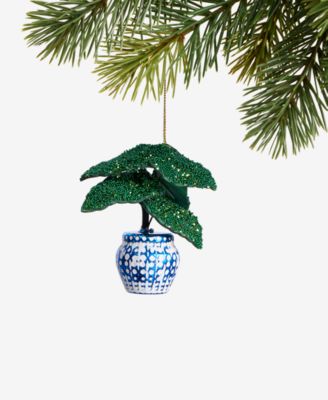 Holiday Lane - Eclectic Charm Glass Potted House Plant Ornament