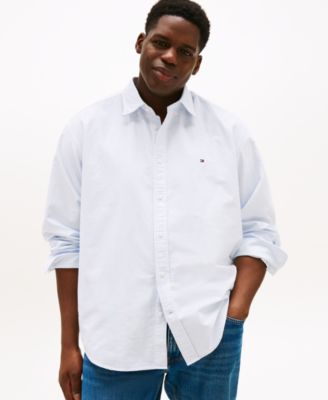 Tommy Hilfiger - Men's Big & Tall Relaxed Fit Heritage Stripe Long Sleeve Button-Down Oxford Shirt