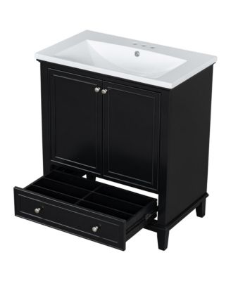 30" Bathroom Vanity Combo Sink, Cabinet, Doors, Drawer