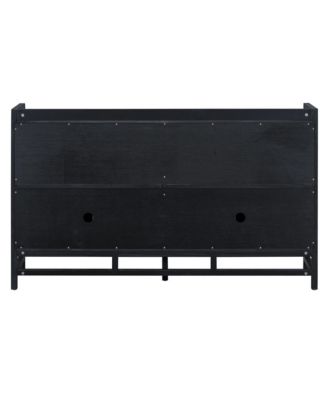 Streamdale Rustic Sideboard with Rattan Doors & Adjustable Shelves