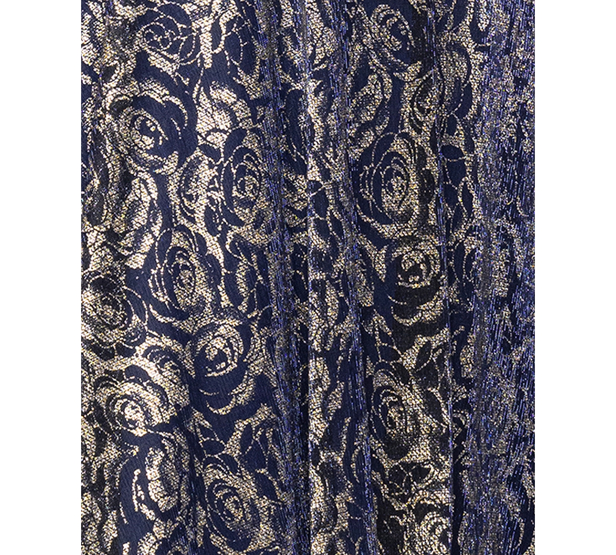 BETSY & ADAM PETITE METALLIC FLORAL PRINT SLEEVELESS GOWN 