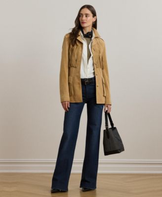 Lauren Ralph Lauren Women's Fringe-Trim Belted Goat-Suede