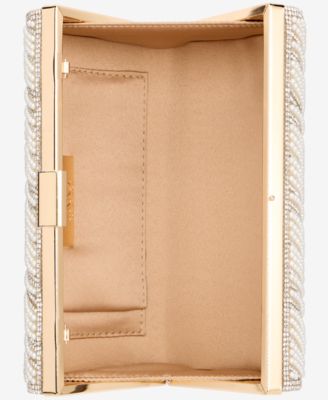 Randdi Wavy Imitation Pearl Clutch, Exclusively at Macy's