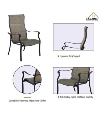 PVC-Coated Polyester Fabric Cast Aluminum Frame Dining Chair (Set of 4)