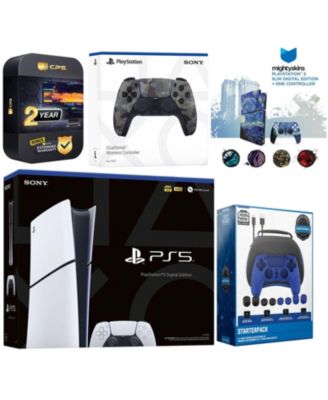 Playstation 5 Slim Digital with Extra Chroma Pearl Controller, Gamer Starter Kit and MightySkins Decal Voucher + 2 Year CPS Extended Warranty