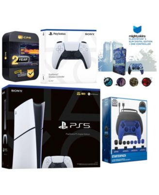 Playstation 5 Slim Digital with Extra Chroma Pearl Controller, Gamer Starter Kit and MightySkins Decal Voucher + 2 Year CPS Extended Warranty