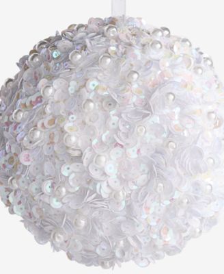 Pastel Shine White Ball Ornament, Macy's Exclusive