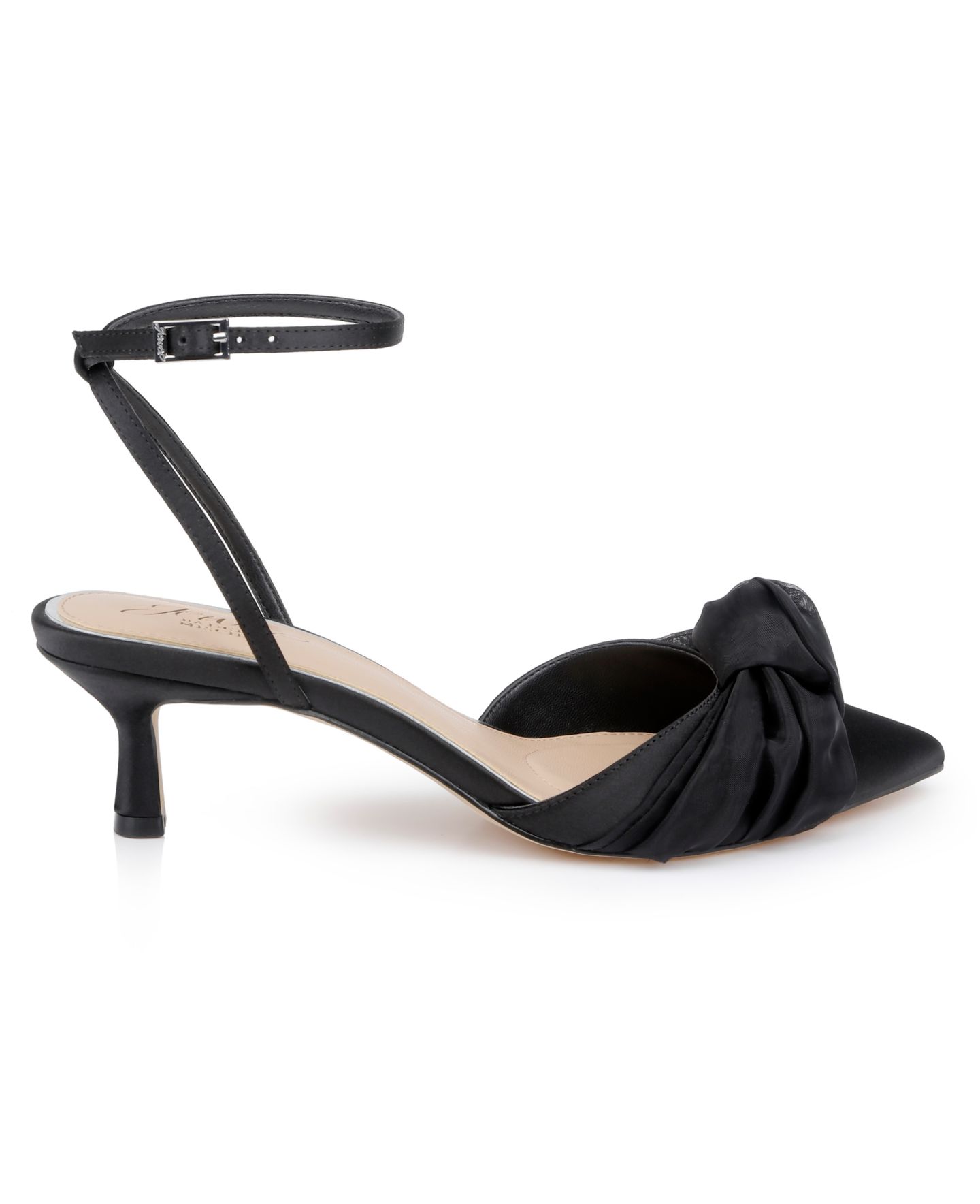 Женские туфли Jewel Badgley Mischka Favor Evening Knot Pumps, цвет: Чёрный атласный — фото 2