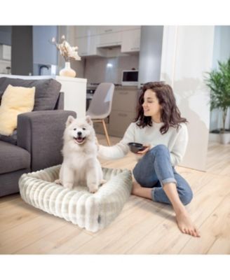 Square Plush Pet Cuddler Bed, Stylish and Comfortable Bedding for Dogs and Cats