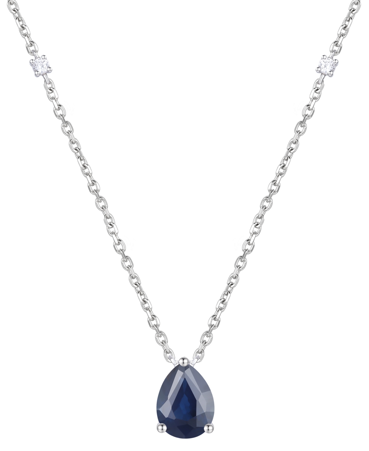 MACY'S EMERALD (1 CT. T.W.) & DIAMOND (1/20 CT. T.W.) 17" PENDANT NECKLACE IN 14K GOLD (ALSO IN RUBY AND SA 