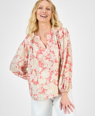 Nautica Jeans - Women's Long Sleeve Floral Tunic Top