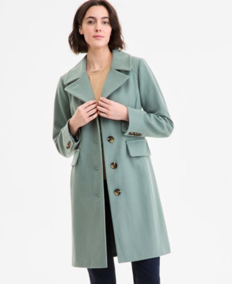 Женские куртки Anne Klein Single-Breasted Walker Coat