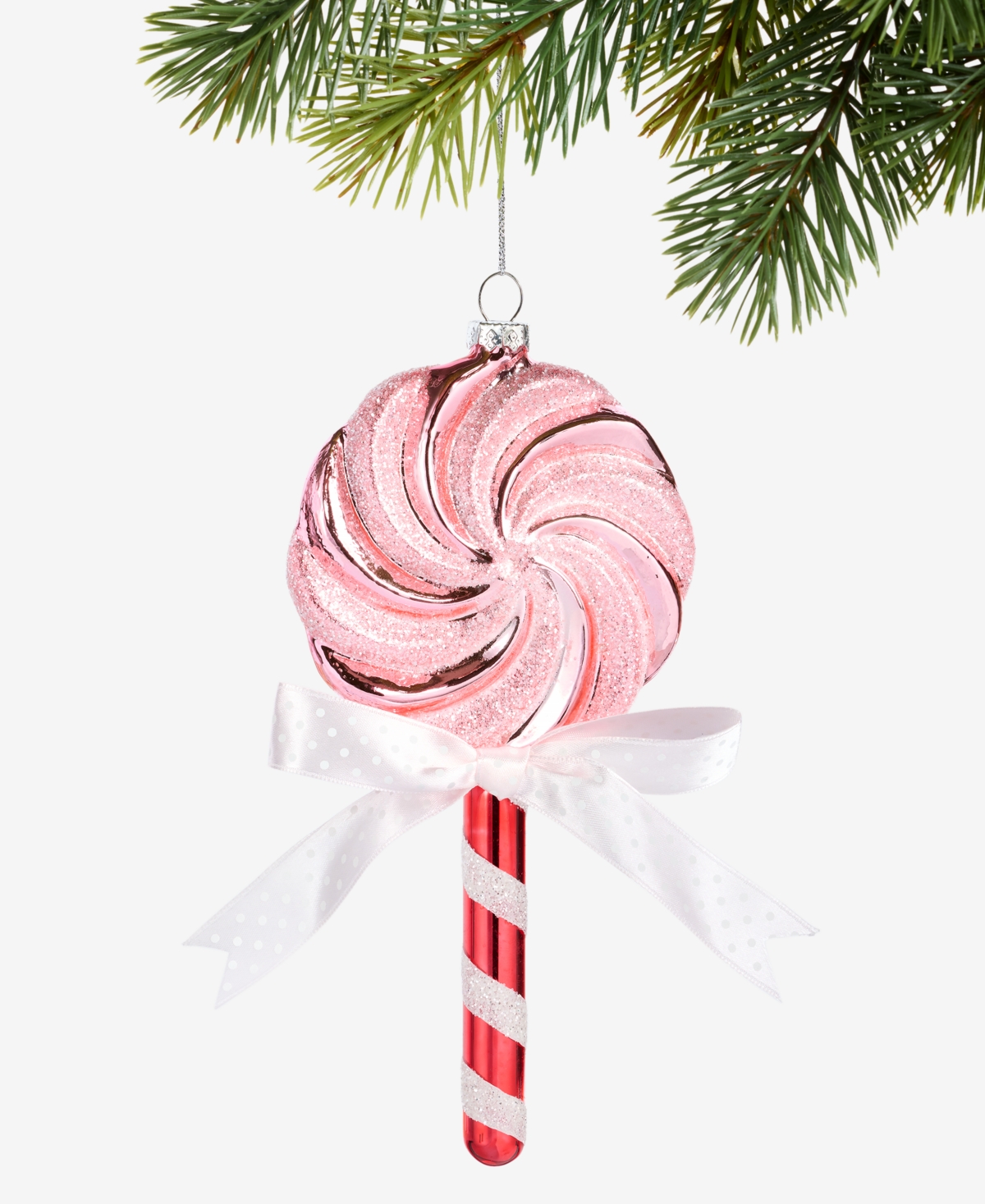Holiday Lane Sugar Plum Bow-trim Lollypop Ornament, Macy's Exclusive In Transparent