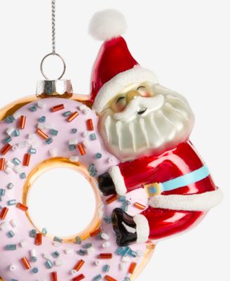 Sugar Plum Glass Santa Donut Ornament, Macy's Exclusive