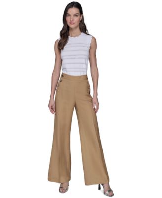KARL LAGERFELD PARIS - Women's Linen-Blend Sailor Pants