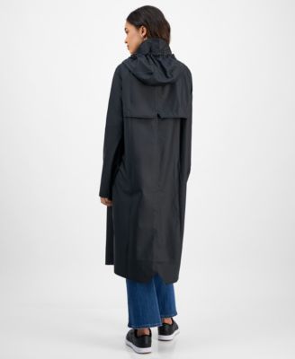 Women's Snap-Front Waterproof Maxi Raincoat