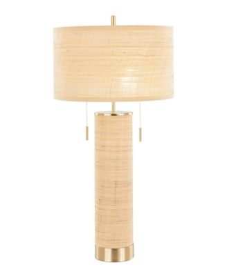 29" Rattan Cylinder Table Lamp