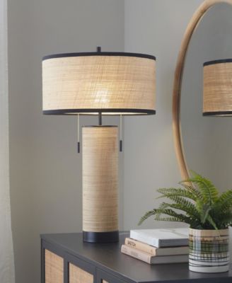 29" Rattan Cylinder Table Lamp