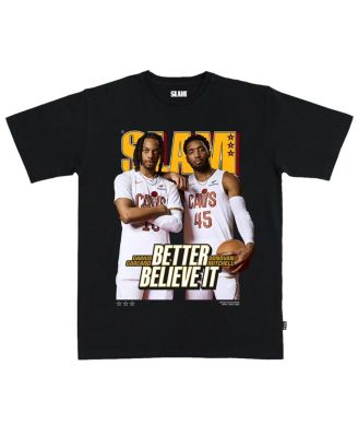 Slam - Men's and Women's Donovan Mitchell Darius Garland Black Cleveland Cavaliers April/May 2025 Cover Graphic T-Shirt