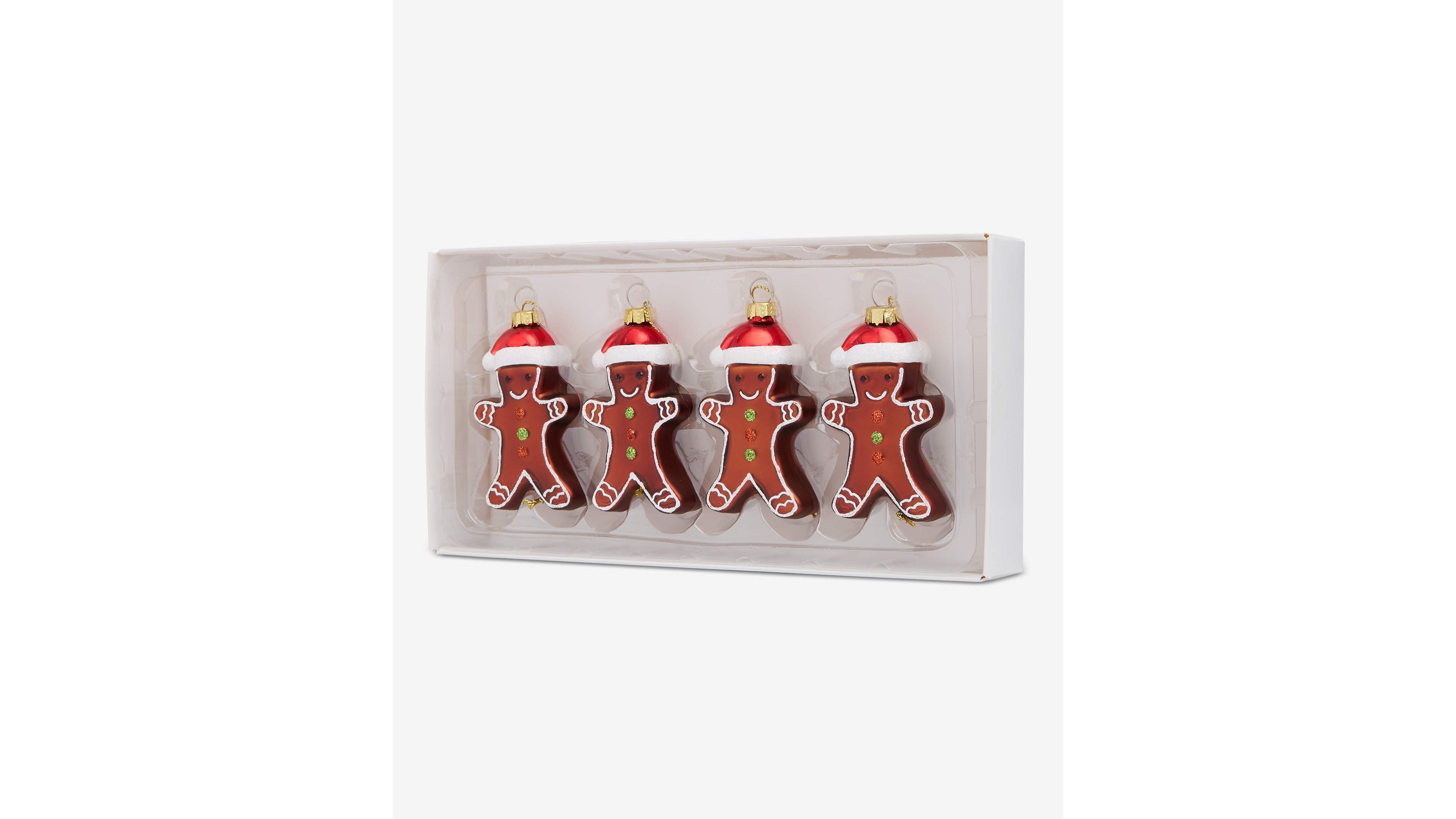 Holiday Lane Heritage Set of 4 Glass Gingerbread Boy Ornaments, Macy's Exclusive