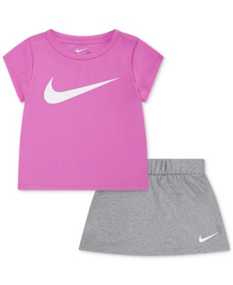 Nike - Little Girls 2-Pc. Dri-FIT Logo Tee & Scooter Set