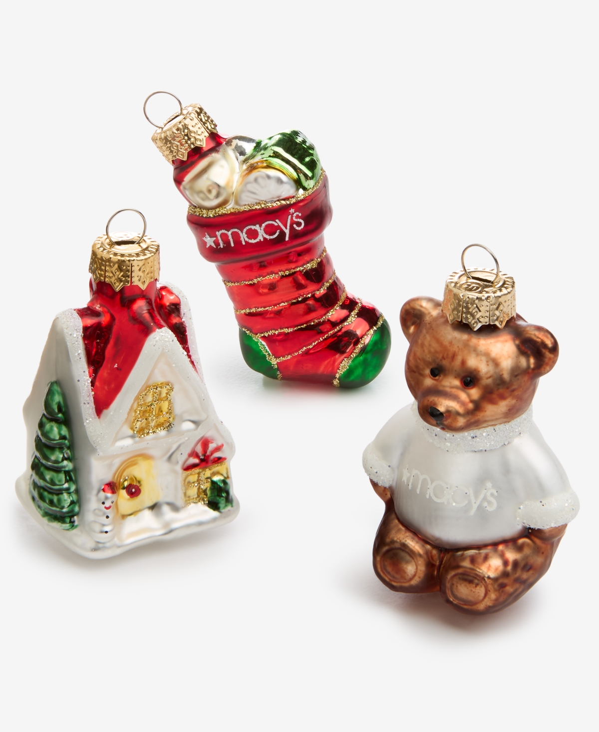 Holiday Lane Heritage Set Of 6 Glass Macy's Ornaments, Macy's Exclusive In Multi