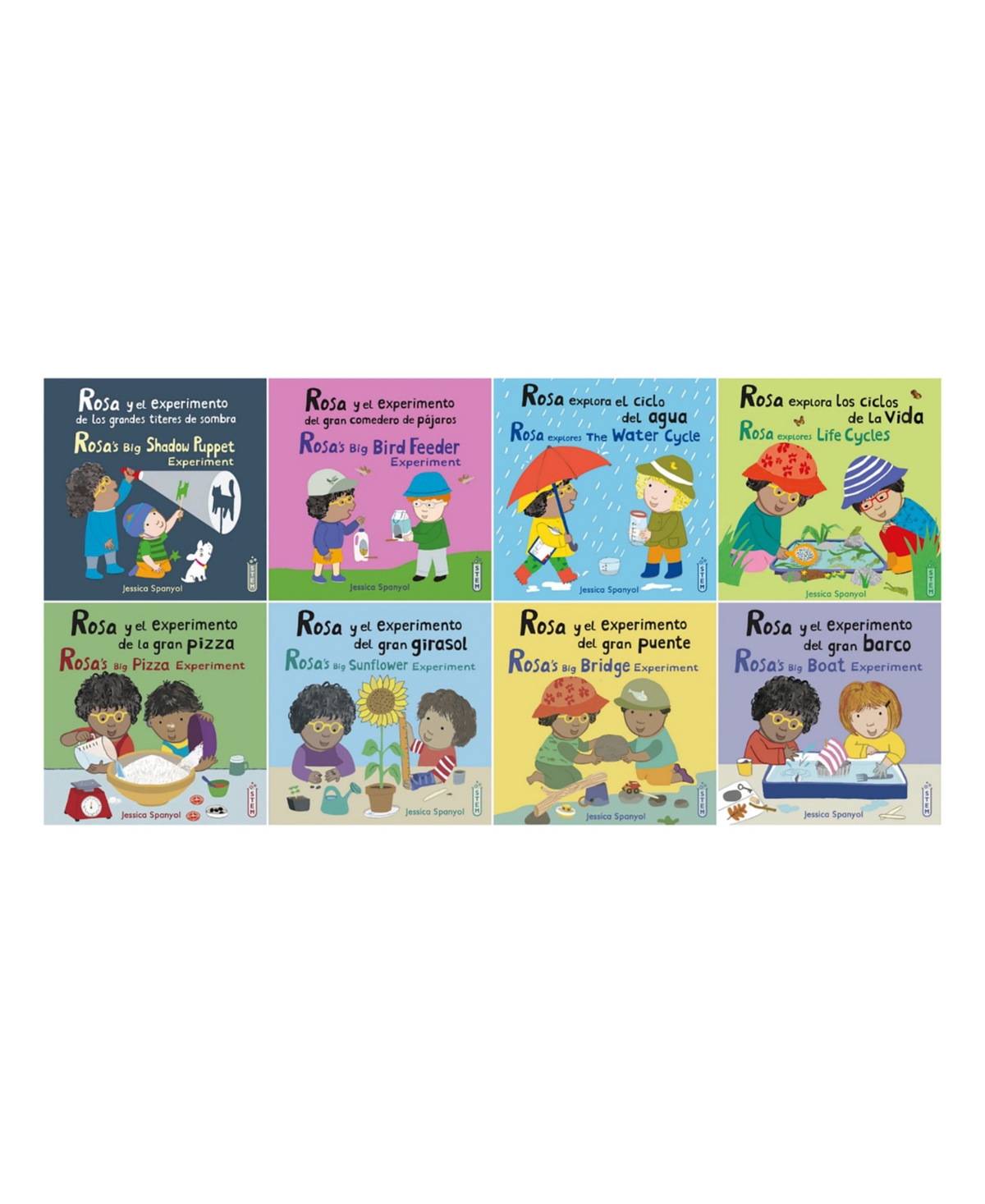 Child's Play Books Rosa's Workshop Set 1 & 2 Bilingual Spanish, English Books, Set Of 8