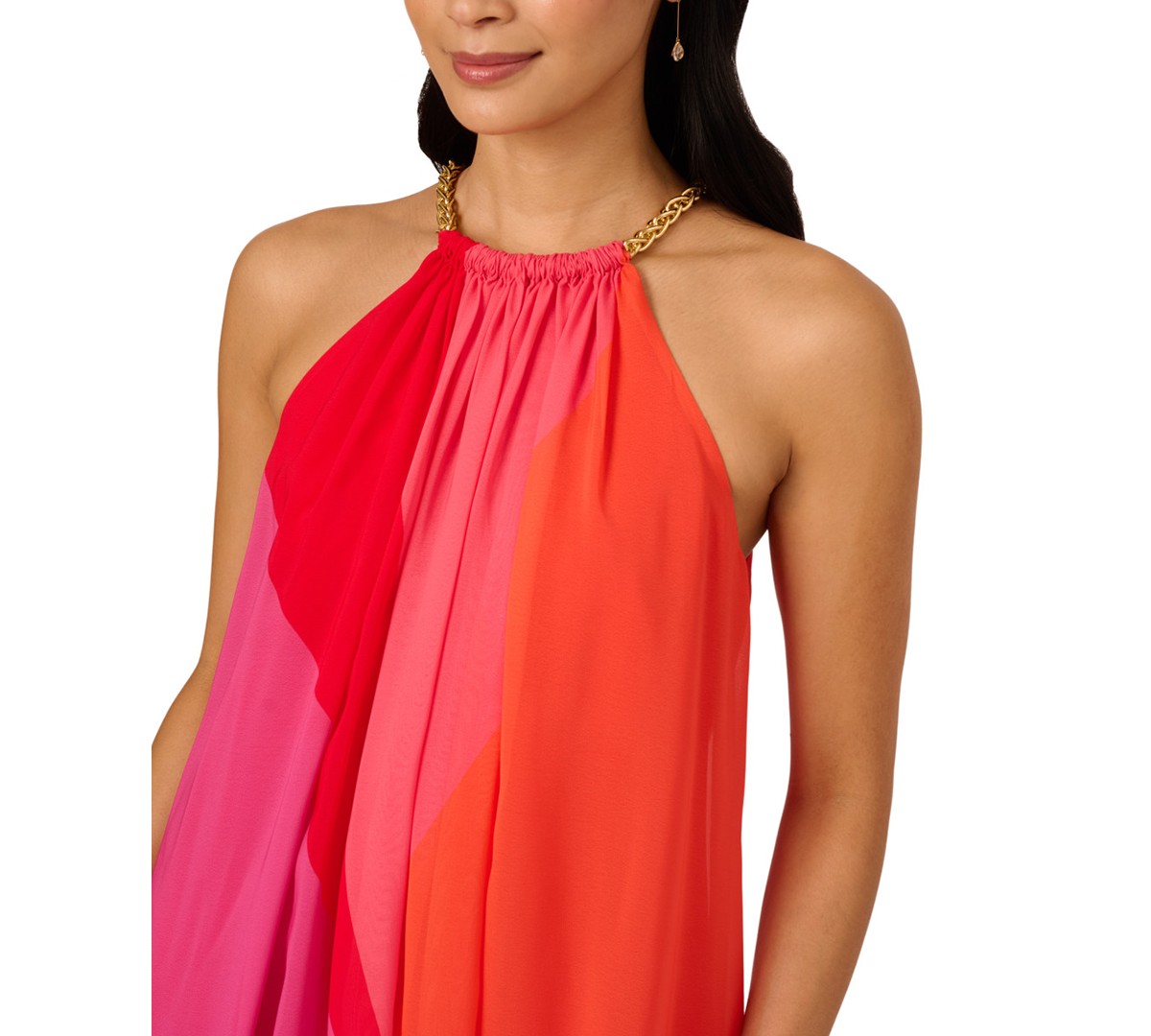 Женские платья Adrianna Papell Women's Colorblocked Halter Dress — фото 5