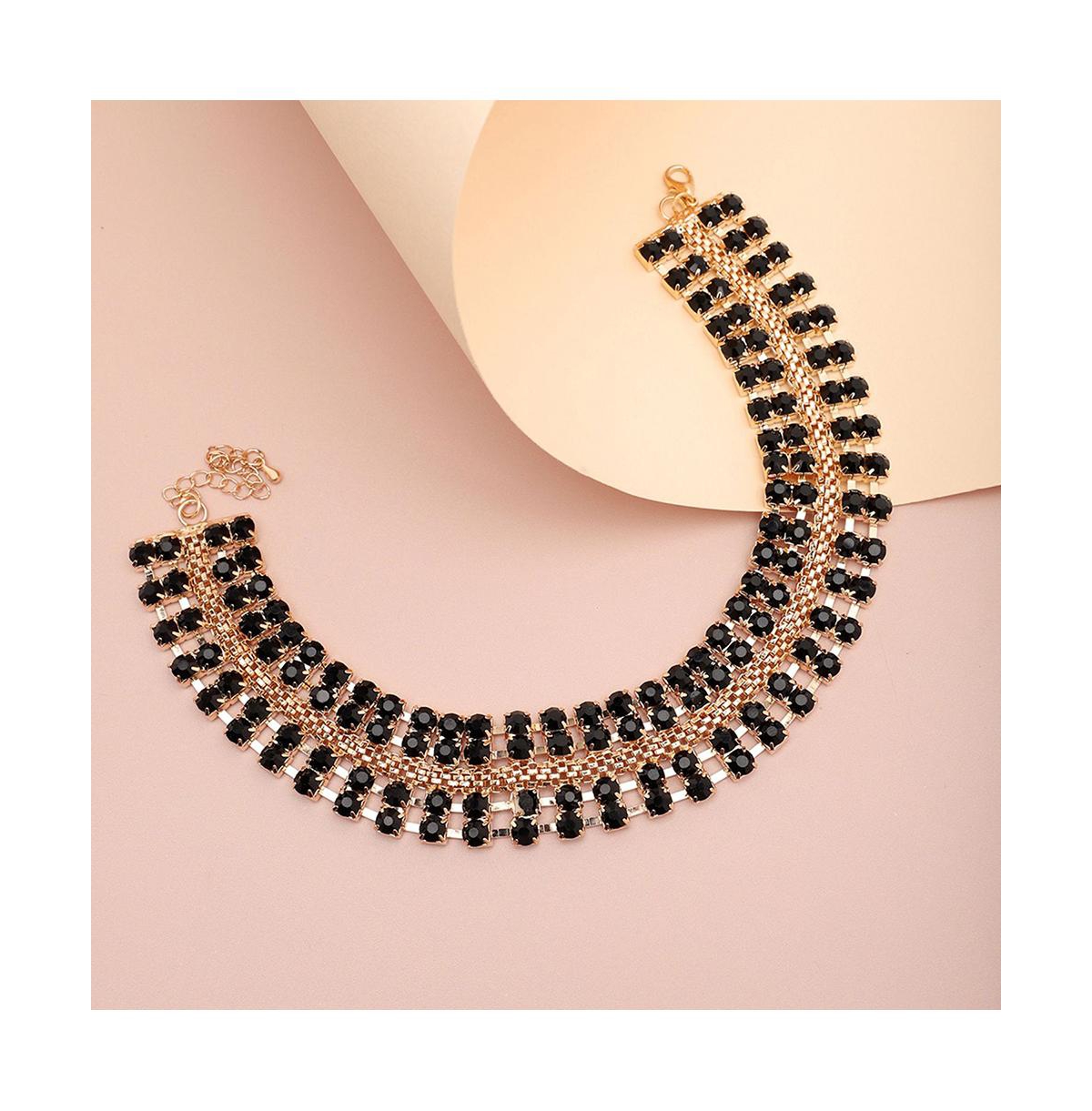 Sohi Women's Gold Plated Party Designer Stone Necklace