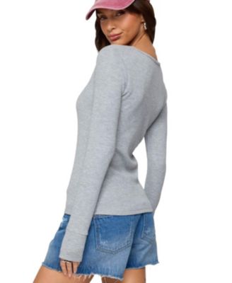 Women's Helaine Waffle Henley T Shirt