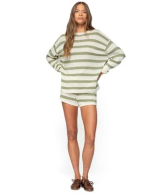 Womens Amaris Striped Knit Shorts