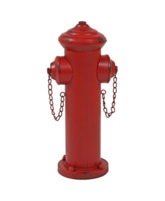 Metal Fire Hydrant Outdoor Garden Statue Decor with Red Finish