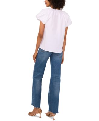 Women's Cotton Puff-Sleeve Blouse