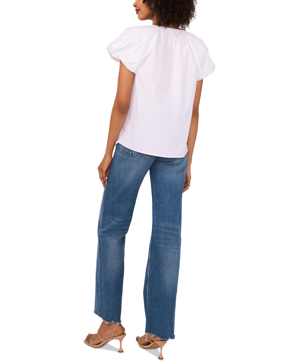 Shop Vince Camuto Women's Cotton Puff-sleeve Blouse