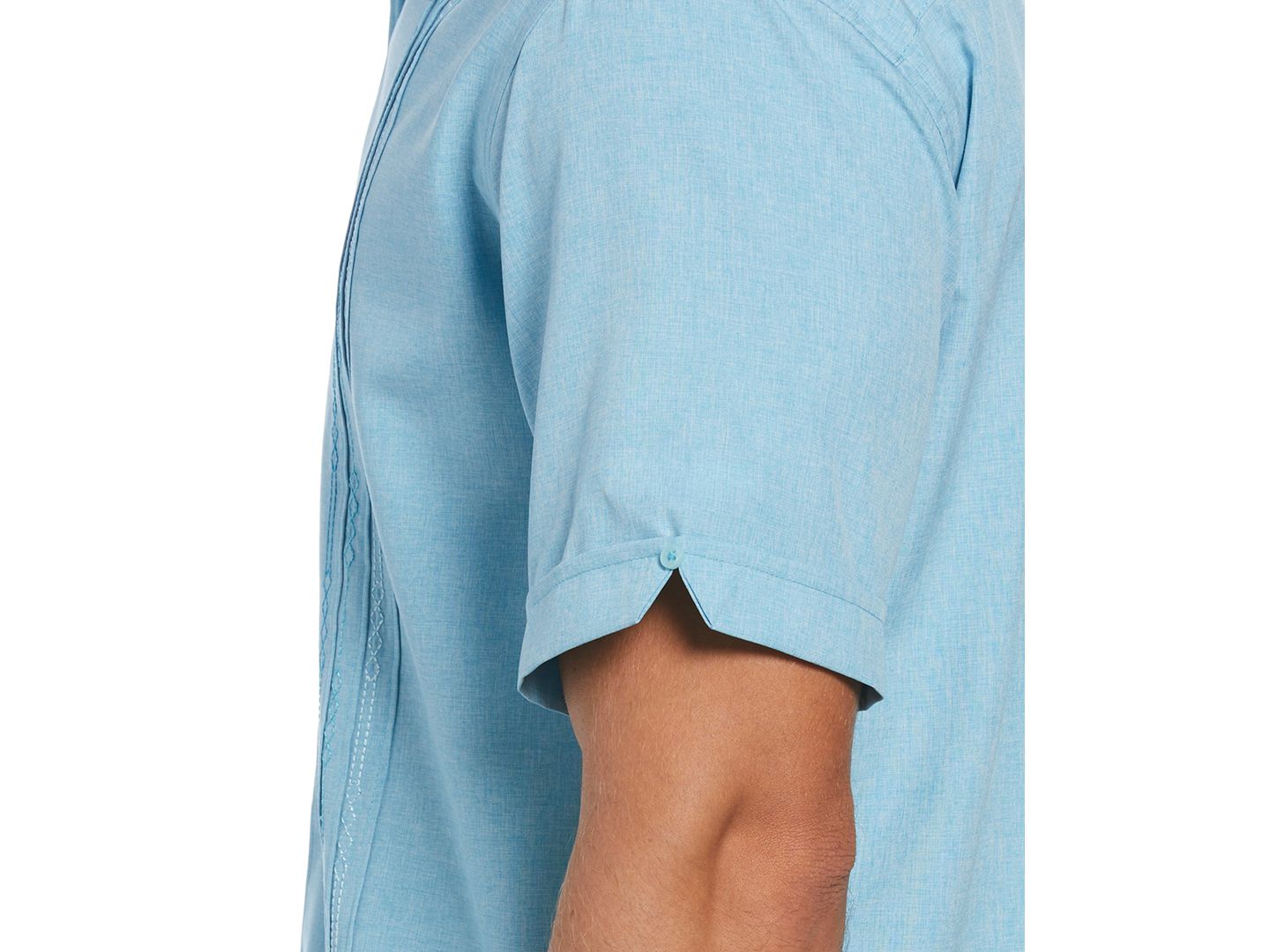 Мужская рубашка Cubavera Geo Embroidered Panel Chambray, цвет: Синий, вариант 1 — фото 3