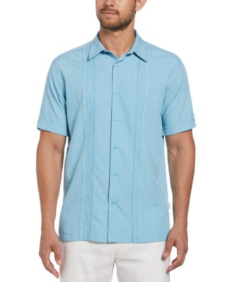 Men's Geo Embroidered Panel Chambray Shirt