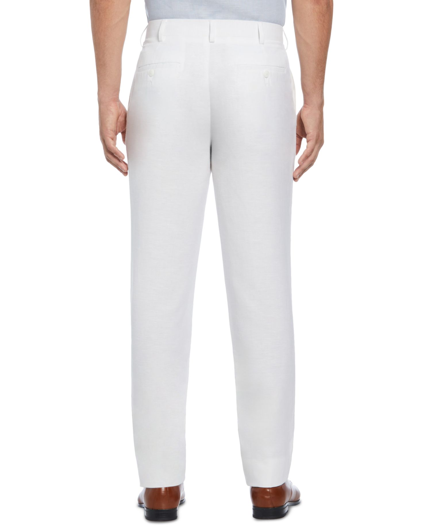 Men's Linen Blend Flat Front Pant