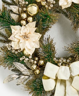 Opulence Floral And Bow Wreath, Macy's Exclusive 