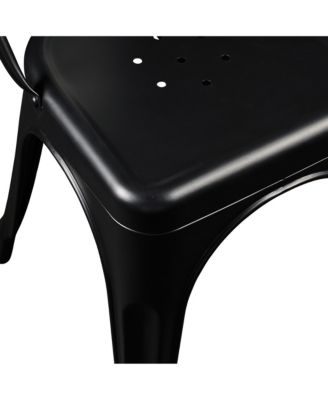 Set of Four Sturdy Steel Side Chairs for Dining or Kitchen