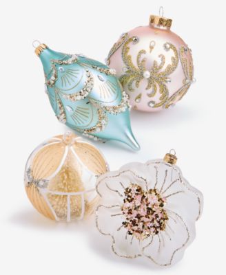 Holiday Lane - Opulence Set of 4 Glass Mixed Ornaments