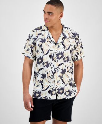 Men's Abstract Floral Beach Shirt