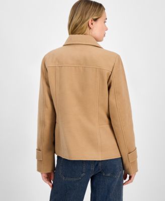 Juniors' Double-Breasted Collared Coat