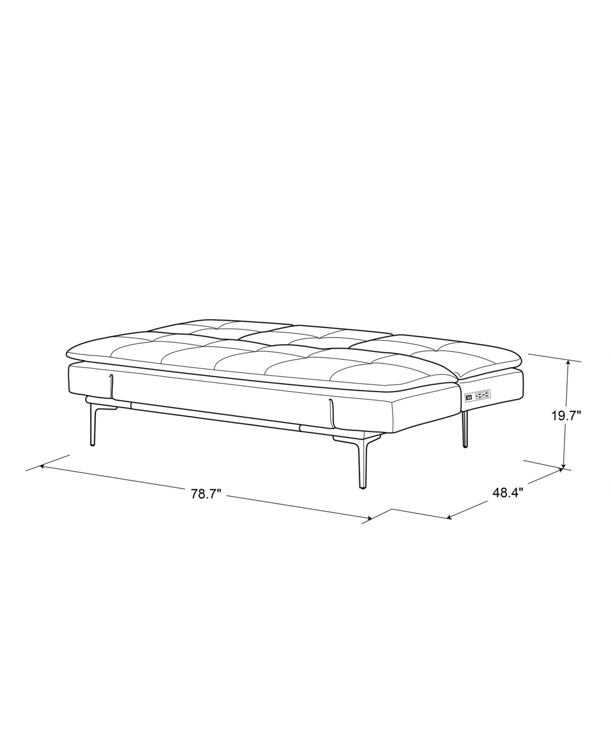 Serta 78.7" Polyester Laredo Convertible Sofa In Brown