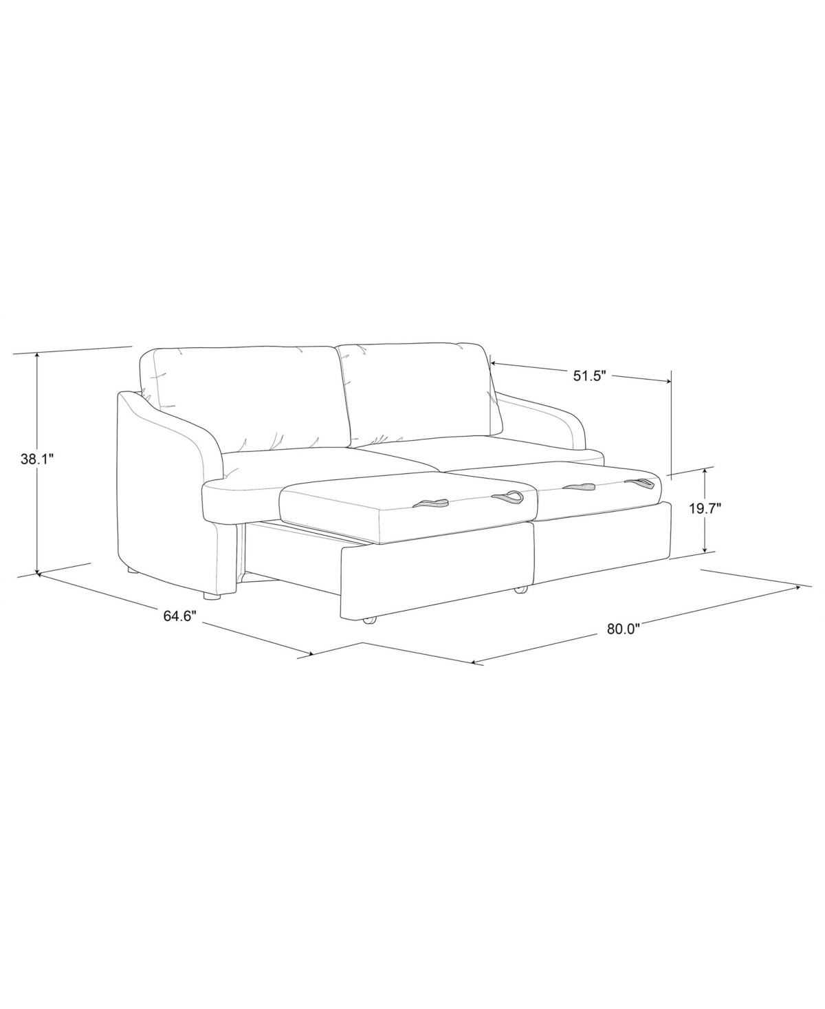 Serta 91.3" Polyester Medford Convertible Sofa In Gray