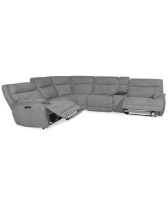 Ozryn 6-Pc. Fabric Sectional with Console and 2 Power Motion Chairs, Exclusively at Macy's